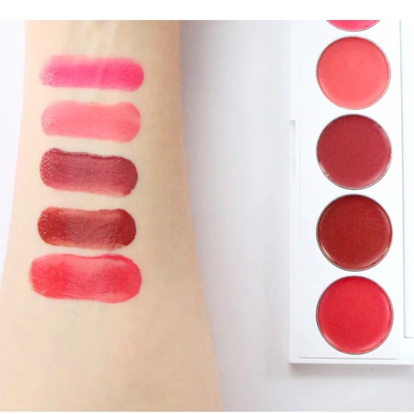 Seraphine Botanicals Rhubarb Rose Creamy Lip Cheek Palette Lipstick Blush Makeup - Picture 8 of 9